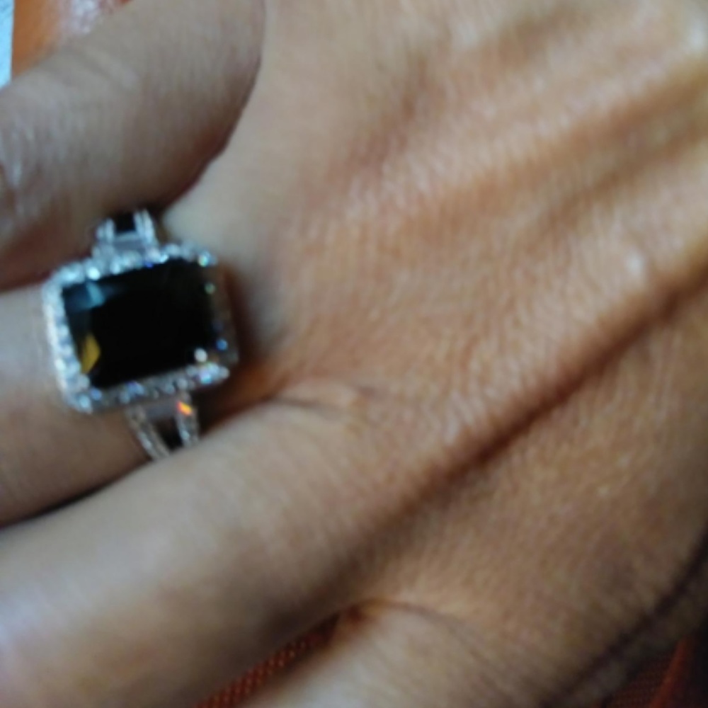 1 LEFT SZ 10! NWT Silver Onyx Diamond Empress Ring - Picture 4 of 4